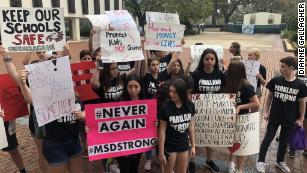 Florida massacre survivors chant &#39;vote them out&#39;