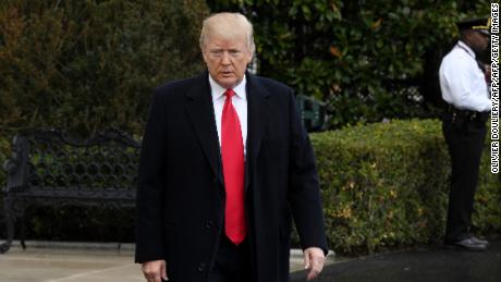 President Donald Trump takes questions from the media as he departs the South Lawn of the White House in Washington, DC en route the Nationael Harbor, Maryland where he will address the annual Conservative Political Action Conference (CPAC) on February 23, 2018.  / AFP PHOTO / Olivier Douliery        (Photo credit should read OLIVIER DOULIERY/AFP/Getty Images)