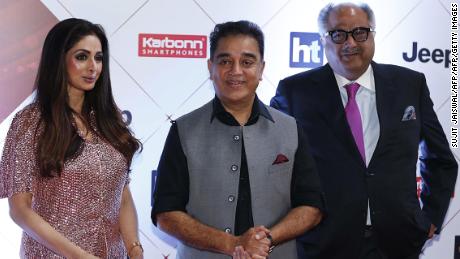 Sridevi (L) and her husband Boney Kapoor (R) attend the "HT India's Most Stylish Awards 2018" in Mumbai in January.