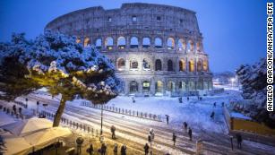 Snowball fights in Rome as Europe hit by &#39;beast from east&#39; cold snap