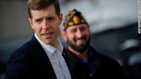 Democrat Conor Lamb, a former US attorney and US Marine Corps veterans running to represent Pennsylvania&#39;s 18th congressional district, leaves the American Legion Post 902 after a rally on January 13, 2018 in Houston, Pennsylvania in the southwestern corner of the state. (Jeff Swensen/Getty Images)