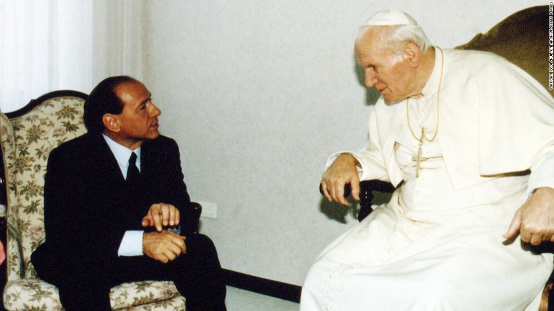 Berlusconi meets with Pope John Paul II on May 21, 1994.