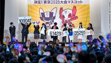 The characters designed by Ryo Taniguchi were revealed as the winners at Hoyonomori Gakuen School in Tokyo on February 28, 2018.