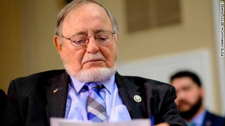 WASHINGTON, DC - JULY 12: Rep. Don Young (R-AK) reads over an amendment he plans to offer to the National Defense Authorization Act for approval so they can be debated on the floor of the House on July 12, 2017 in Washington, DC. (Photo by Pete Marovich/Getty Images)