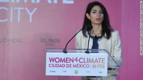 Virginia Raggi was criticized for being in Mexico during this week&#39;s storm.  
