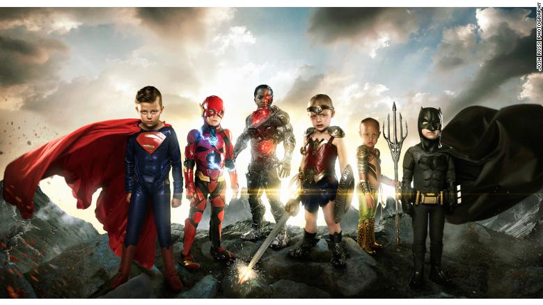 Digital artist Josh Rossi photographed six children with life-threatening illnesses and disabilities as members of the Justice League.