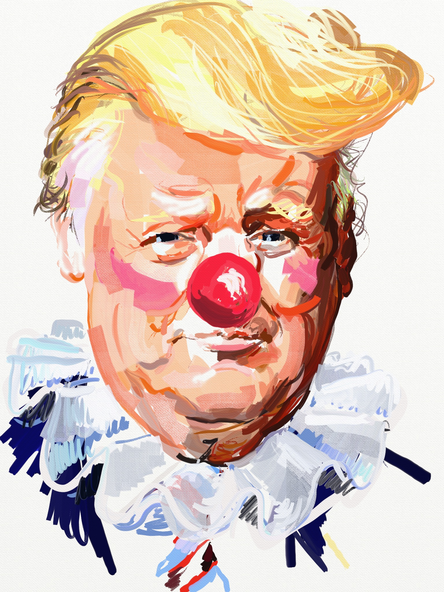 Eric Fischl's iPad caricatures of Trump's ever-changing circle Style