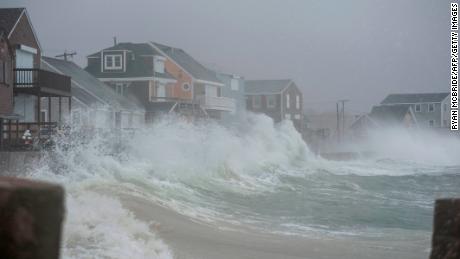 Scituate, Massachusetts, is engulfed as a &quot;bomb cyclone&quot; hits the US east coast on March 2, 2018. 