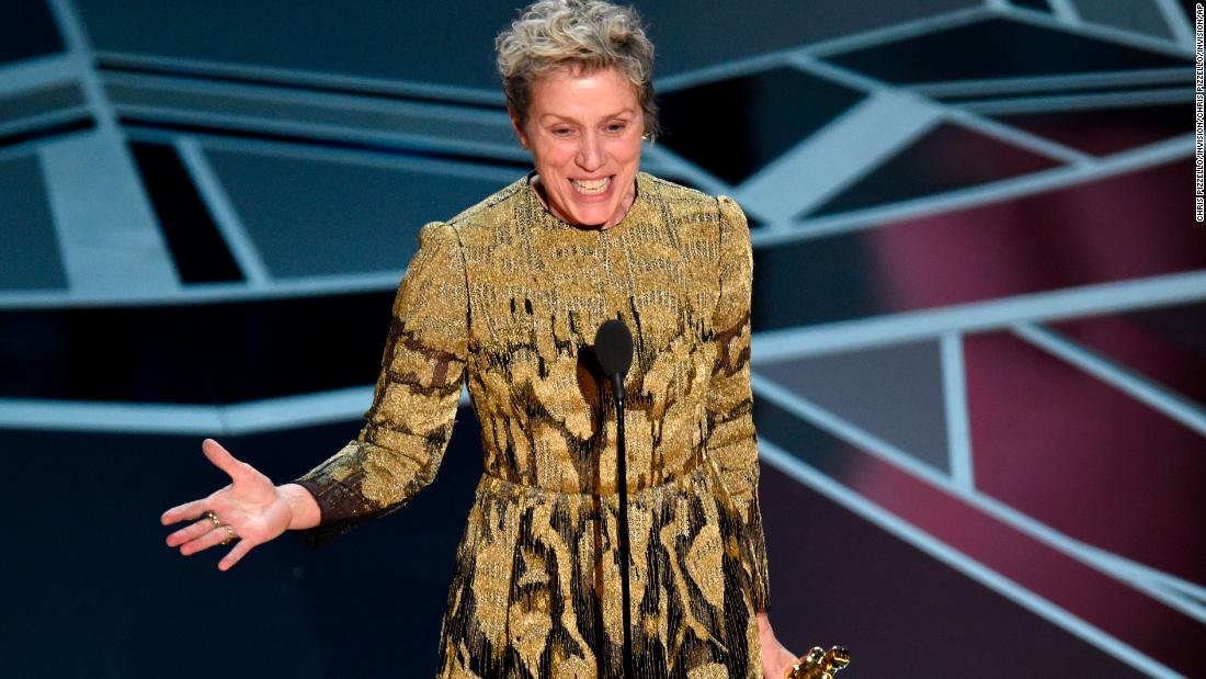 &lt;strong&gt;Frances McDormand (2018):&lt;/strong&gt; For her role in the film &quot;Three Billboard Outside Ebbing, Missouri,&quot; McDormand won her second Oscar for best actress. She won her first in 1997 (&quot;Fargo&quot;). During her acceptance speech in 2018, McDormand asked all the women nominees in the room to stand up with her. &quot;We all have stories to tell and projects to be financed,&quot; she said. 