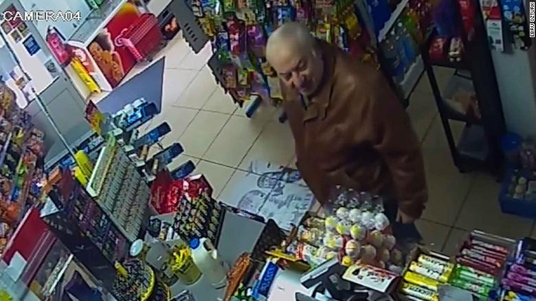 Skripal, seen in a screengrab from convenience store Bargain Stop's CCTV footage. 