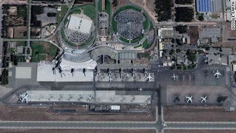 Satellite image of Casablanca Mohammed V International Airport, Morocco.