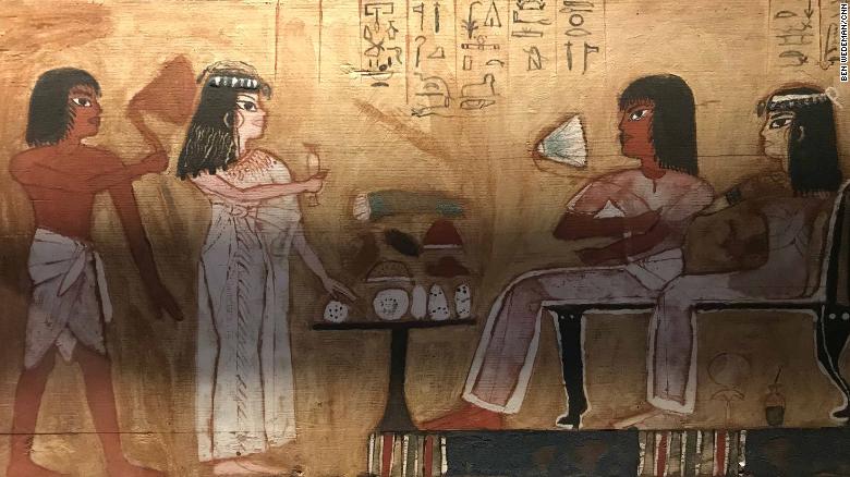 Antiquities on display demonstrate that women in ancient Egypt were equal to men. Here, Merit and her architect husband, Kha are pictured greeting visitors.