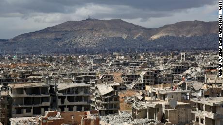 Eastern Ghouta&#39;s devastated Jobar neighborhood, pictured February 27, 2018.