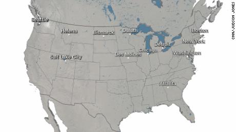 List of US cities where extreme winter weather was analyzed in the study.