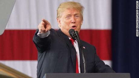 President Donald Trump addresses US troops in San Diego, California on March 13, 2018.