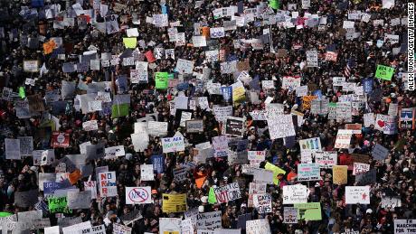 Protesters participate in the March for Our Lives rally on March 24, 2018, in Washington.