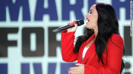 Demi Lovato performs during the March for Our Lives rally in Washington.