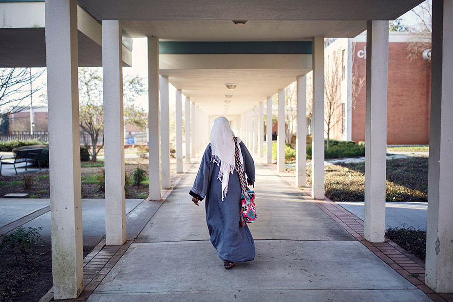 Batulo heads to class at Georgia Piedmont Technical College, where she&#39;s studying English and math as she prepares for the GED test. (Melissa Golden/Redux for CNN)