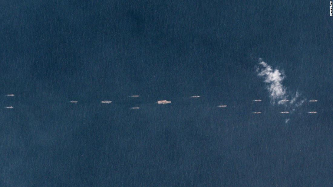 Pla Navy Puts On Show Of Force In South China Sea Satellite Reveals Cnn