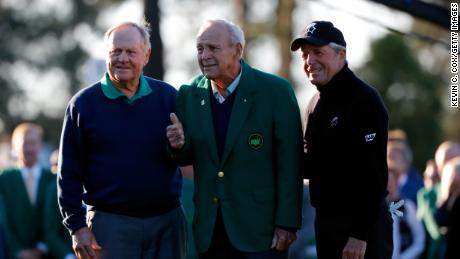 Gary Player (right) had a lifelong rivalry and friendship with Jack Nicklaus (left) and the late Arnold Palmer (center).