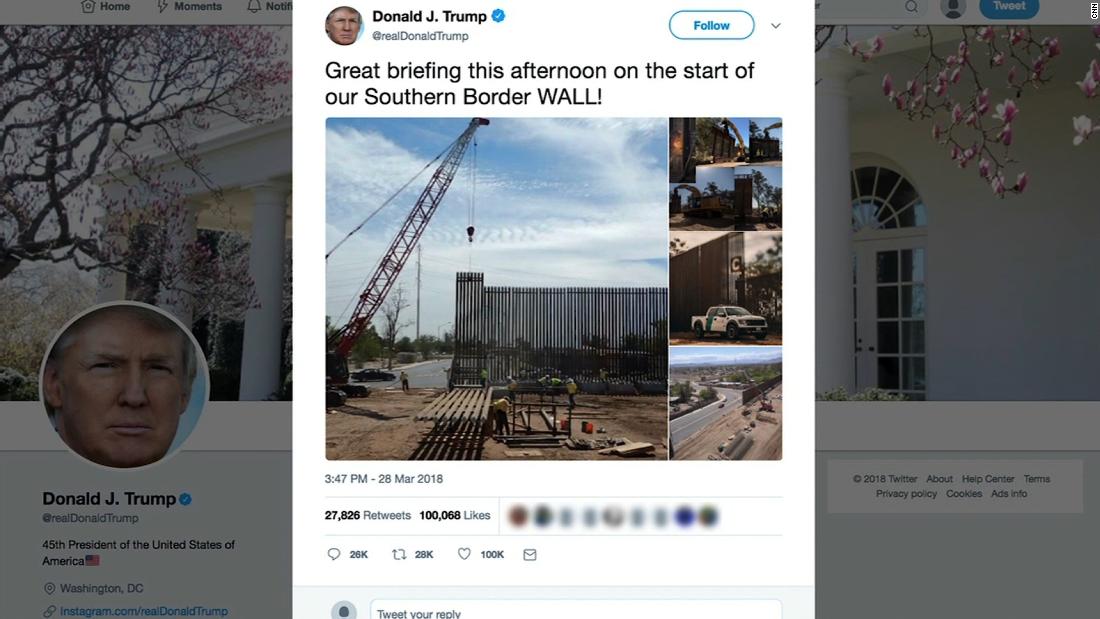 Trump Posts Misleading Tweet On Border Wall Cnn Video 0034