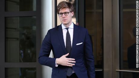 Attorney Alex van der Zwaan leaves U.S District Court after pleading guilty during a scheduled appearance February 20, 2018 in Washington, DC.  