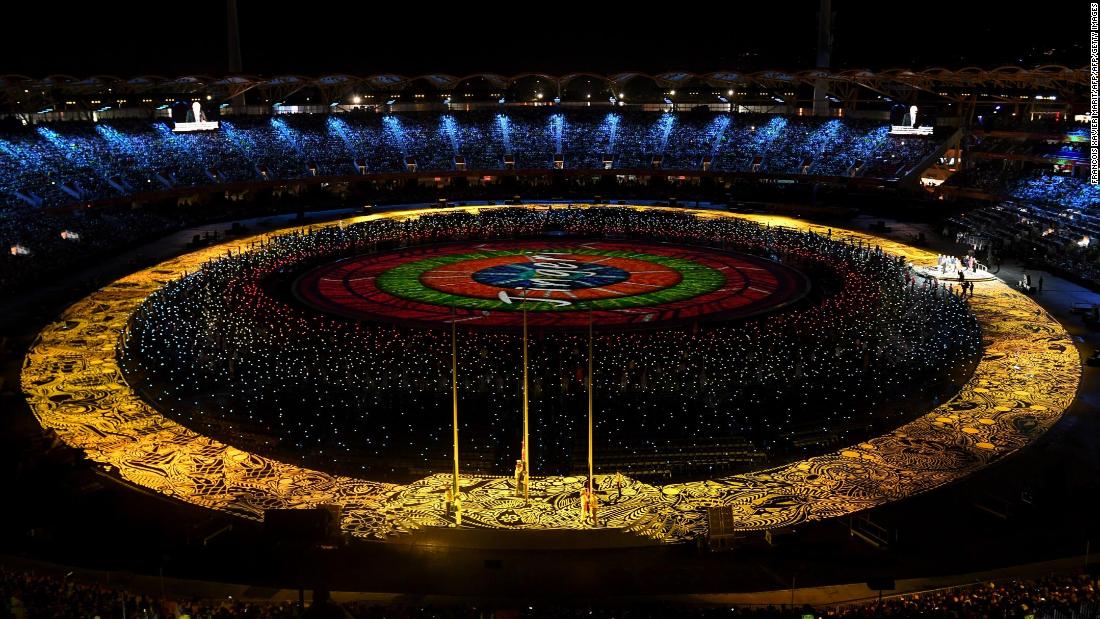 It&#39;s showtime!The opening ceremony of the 2018 Gold Coast Commonwealth Games at the Carrara Stadium on the Gold Coast on April 4, 2018 gets underway.