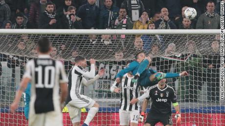 Ronaldo scores for Real Madrid against Juventus in last season&#39;s Champions League.