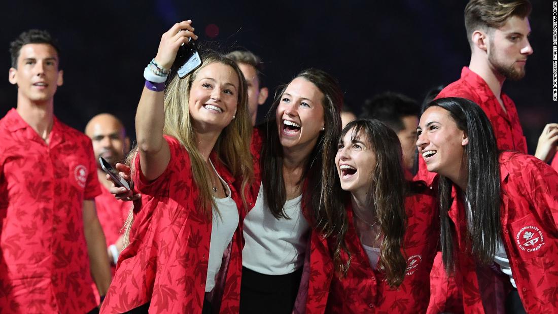 Members of the Canadian team take the obligatory selfie.