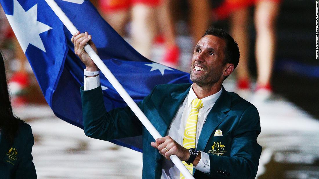 Australia&#39;s flagbearer was Mark Knowle, who is the men&#39;s hockey captain.