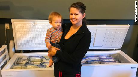 Amanda Lanners&#39; deep freezers were filled with bags of frozen breast milk. 