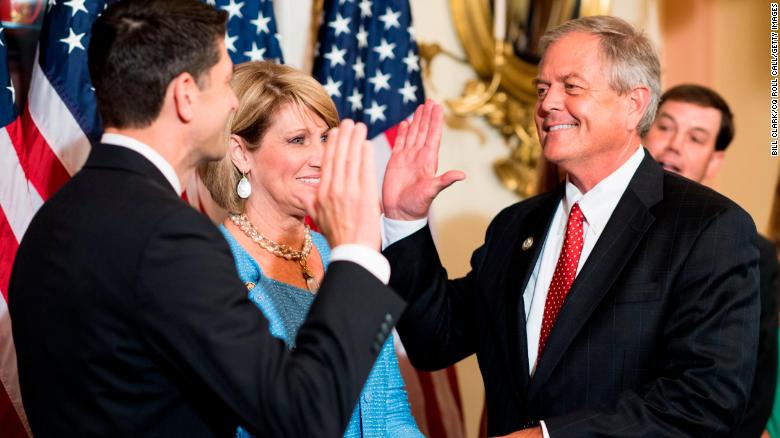 Speaker of the House Paul Ryan, R-Wis., conducts a ceremonial swearing in of Rep. Ralph Norman, R-S.C., in the Capitol on Monday, June 26, 2017. (Photo By Bill Clark/CQ Roll Call)