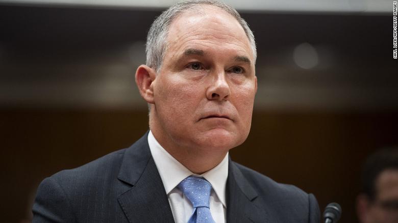 Environmental Protection Agency (EPA) Administrator Scott Pruitt testifies about the fiscal year 2018 budget during a Senate Appropriations Subcommittee on Interior, Environment, and Related Agencies hearing on Capitol Hill in Washington, DC, June 27, 2017. / AFP PHOTO / SAUL LOEB        (Photo credit should read SAUL LOEB/AFP/Getty Images)