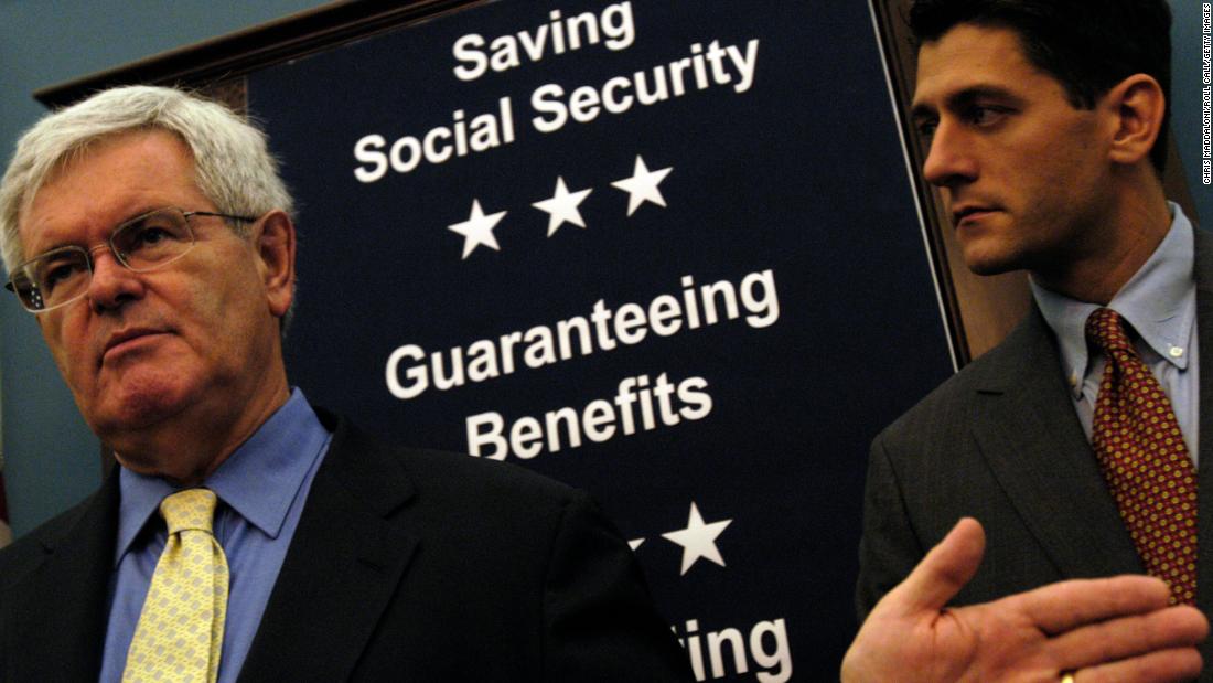 Former House Speaker Newt Gingrich and Ryan speak about Ryan&#39;s bill, the &quot;Social Security Personal Savings Guarantee and Prosperity Act of 2004.&quot;