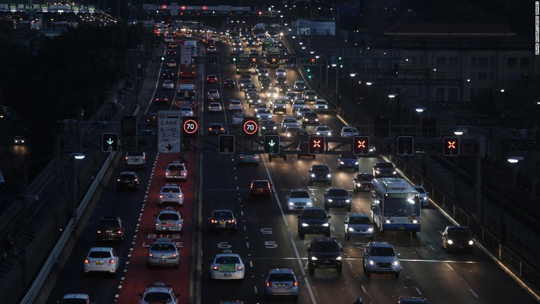 The split aims to address problems such as a population explosion, sky-high housing prices, overcrowded schools, long commutes and a lack of infrastructure. Traffic towards Sydney Harbour Bridge is pictured.