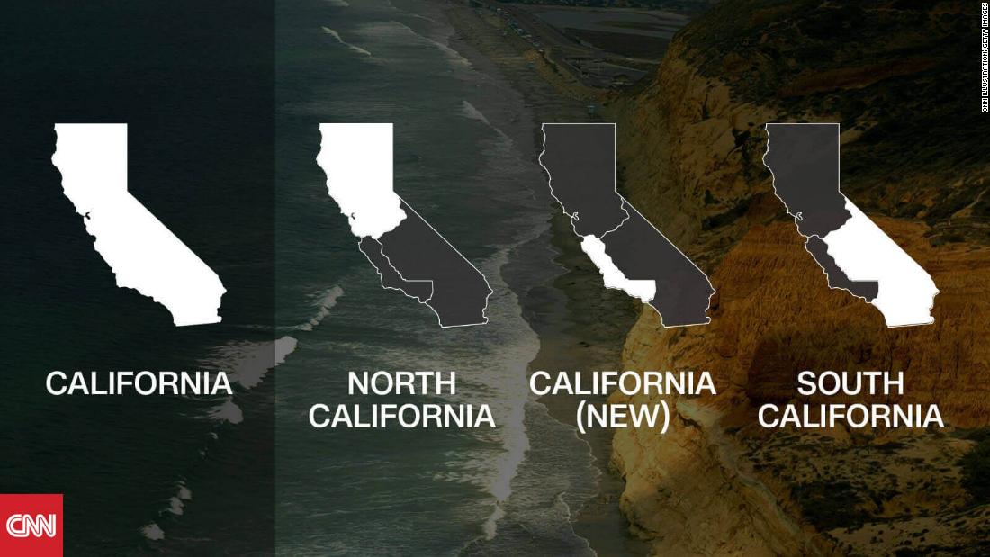 California Split Into 3 States Map