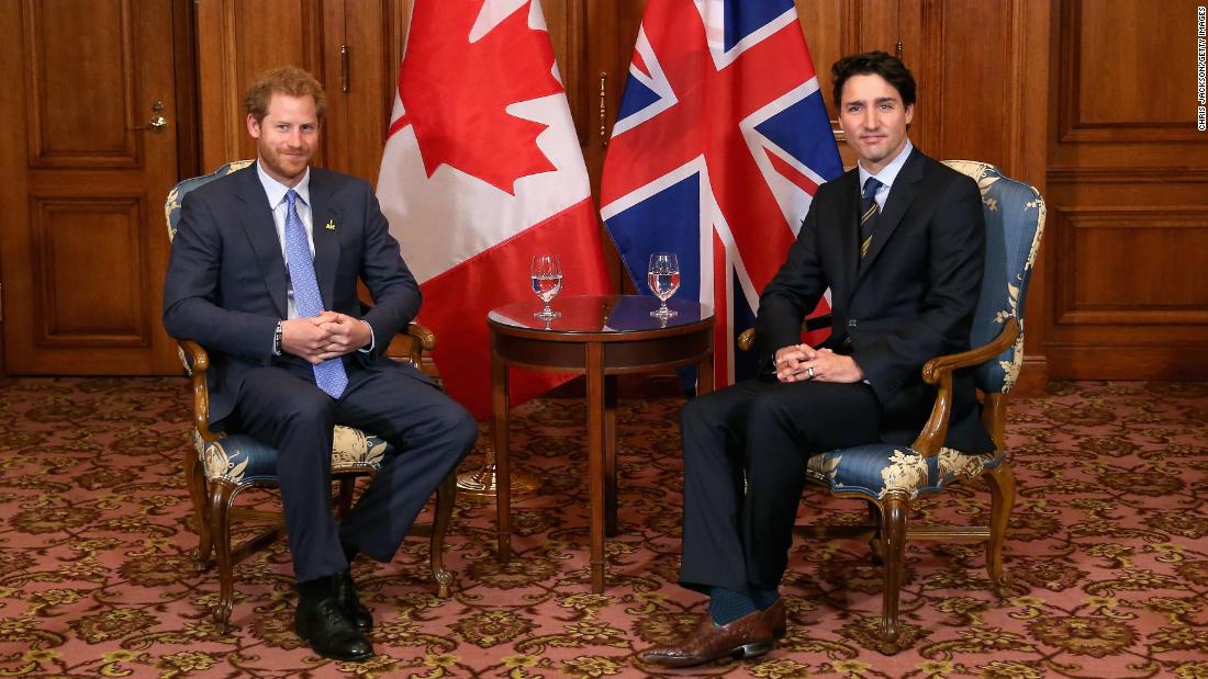 Harry posed with Canadian Prime Minister Justin Trudeau during a trip to Toronto in 2016. &quot;Formality and ceremony are very much part of your job as a royal. It&#39;s not always relaxed,&quot; says Jackson. &quot;(Harry) seems to have a strong bond with Trudeau. It was nice to photograph these two together.&quot; Toronto, Canada, May 2016.