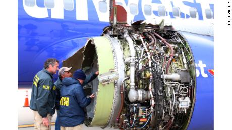 Part of the left engine of Southwest Flight 1380 blew out an airplane window Tuesday.