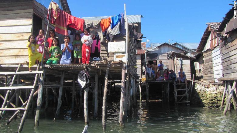 The seaside village of Jaya Bakti in Sulawesi, Indonesia, is inhabited largely by Bajau people.