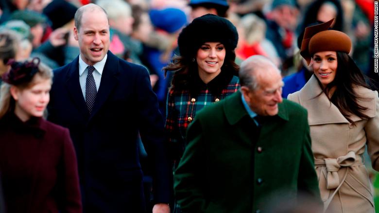 El tradicional servicio religioso del día de Navidad de la familia real en Sandringham el 25 de diciembre de 2017.