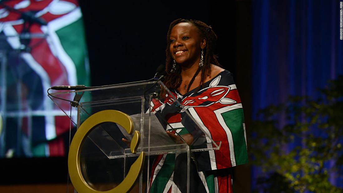 Phyllis Omido receiving the prestigious Goldman Environment Prize in 2015. 