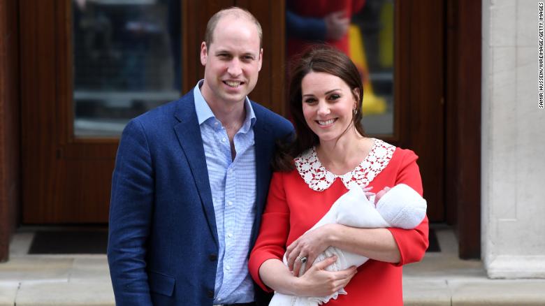 Catherine, Duchess of Cambridge and Prince William, Duke of Cambridge depart the Lindo Wing with their newborn son.