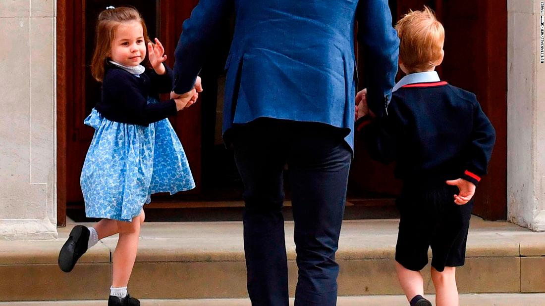 Charlotte turns to wave at journalists as she arrives with her father and her brother George to meet the &lt;a href=&quot;https://edition.cnn.com/interactive/2018/04/world/royal-baby-cnnphotos/index.html&quot; target=&quot;_blank&quot;&gt;newest member of their family&lt;/a&gt;, her brother Prince Louis, in April 2018. 