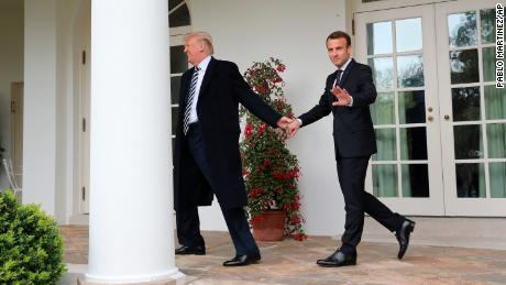 Touchy-feely Trump and Macron
