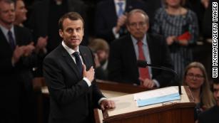 France&#39;s Macron takes aim at Trump agenda in pointed speech to Congress
