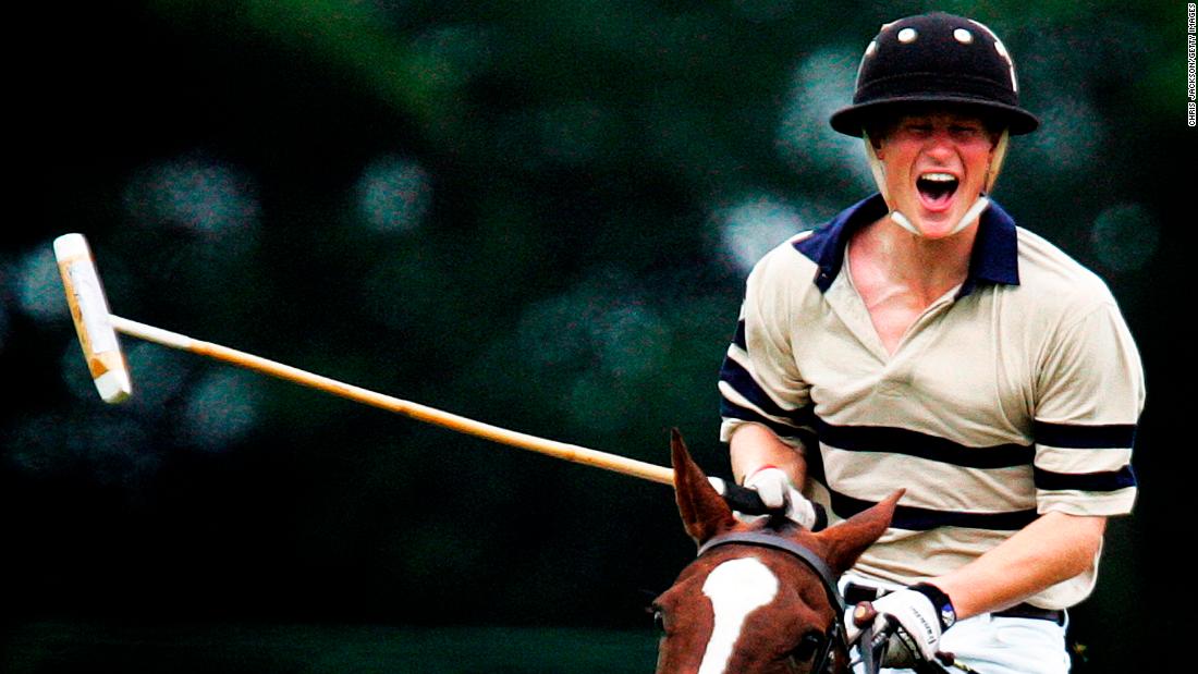 Harry has been a keen polo player for many years. This shot, one of Jackson&#39;s earliest as royal photographer for Getty Images, was taken during a match against Virginia State polo in 2005. Cirencester, UK, July 2005.