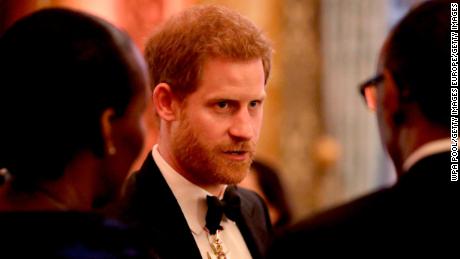 LONDON, ENGLAND - APRIL 19: Prince Harry sduring a reception for the Queen&#39;s Dinner for the Commonwealth Heads of Government Meeting (CHOGM) at Buckingham Palace on April 19, 2018 in London, England.  (Photo by Matt Dunham - WPA Pool/Getty Images)