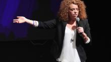 NEW YORK, NY - JUNE 29:  Comedian Michelle Wolf performs onstage during HFC NYC presented by Hilarity for Charity at Highline Ballroom on June 29, 2016 in New York City.  (Photo by Neilson Barnard/Getty Images for Hilarity For Charity)