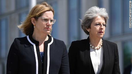 Former Home Secretary Amber Rudd and key ally Prime Minister Theresa May.