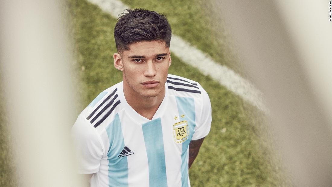Adidas&#39; design for Argentina features not only the colors of the country&#39;s flag, but also laurels, which are part of the Argentinian coat of arms. These patriotic inclusions are in honor of the Argentine Football Association&#39;s 125th anniversary.